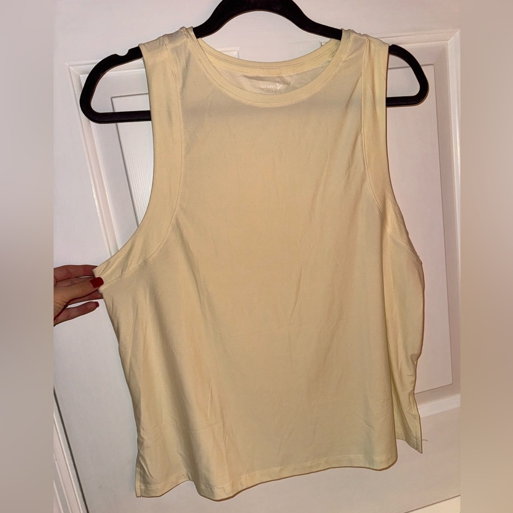 Light yellow workout tank top from Old Navy